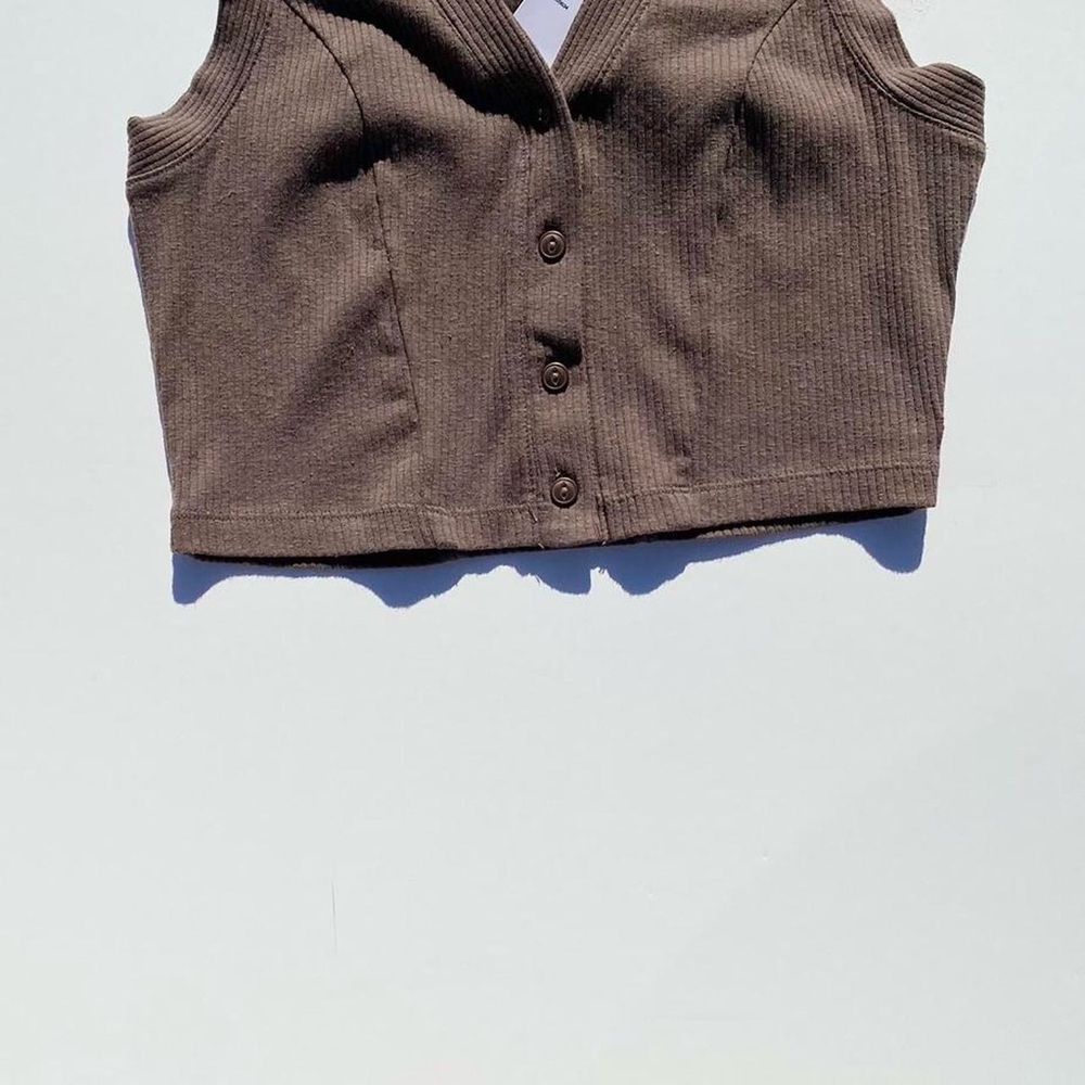BDG Urban Outfitters Brown Vest Top Women's Medium Boho Cottage 70s Western Y2K - Picture 4 of 4